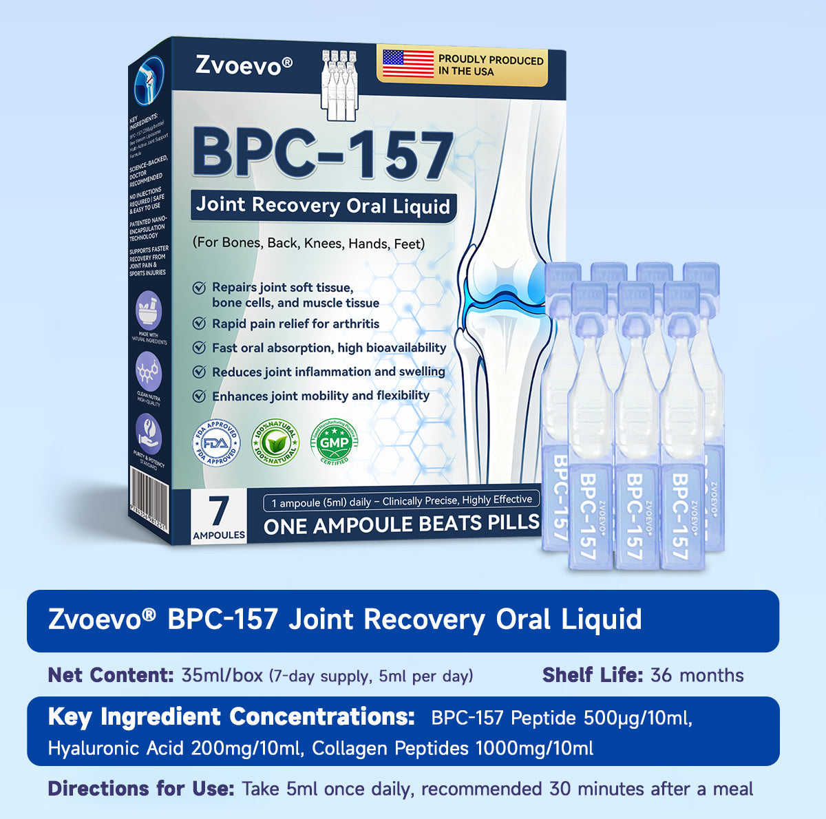 🏆🏆𝒁𝐯𝐨𝐞𝐯𝐨® BPC-157 Stabilized-Peptide Joint Recovery Oral Liquid - ✅Clinically Co-Developed with U.S. Peptide Research Alliance (USPRA)