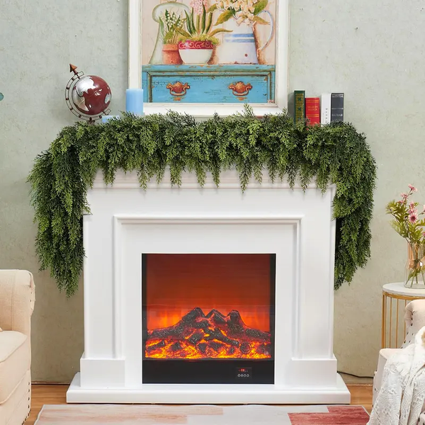 🎄🎅 Christmas Artificial Cedar Garland – Lush, Festive Home décor for Doors, Mantels & Tables! ✨