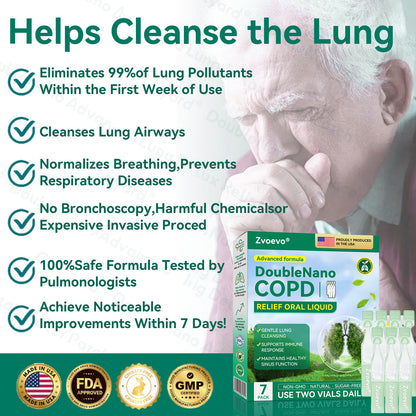 🌿FDA Approved|Zvoevo® DoubleNano COPD Relief 𝑶𝒓𝒂𝒍 𝑳𝒊𝒒𝒖𝒊𝒅 (💝 Cough, wheezing, shortness of breath, sputum, stuffy nose, bronchitis, bronchitis, allergy symptoms, lung discomfort🫁)